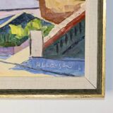 1950's Original Swedish Mid-Century Oil On Canvas Painting" "Alpnach " by Hugo Langkilde Larsen --Vi