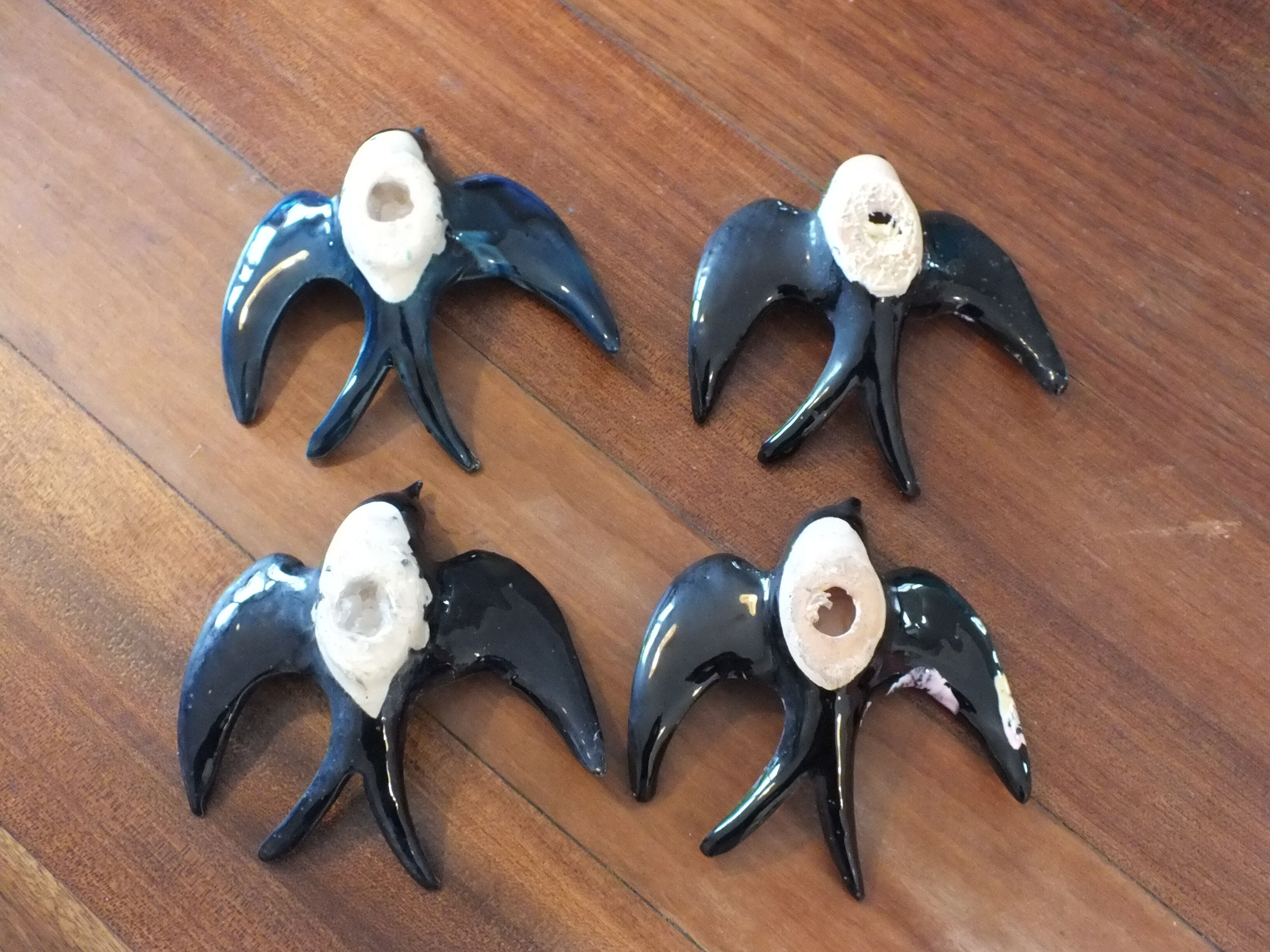 4 vintage swallows - tiled wall decoration