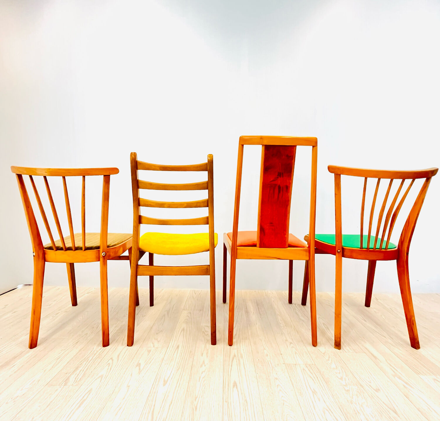 Four vintage dining chairs