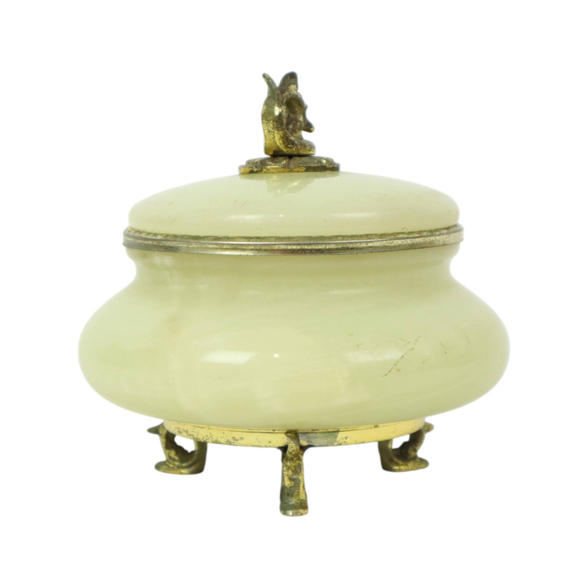 Vintage Jewelry Box Trinket Box Italian Alabaster Natural Stone