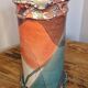 Large sculptural ceramic pitcher by a signed artist – abstract decoration