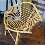 Fauteuil enfant rotin des années 70