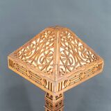 Important Carved Wood Lamp, USA, A&C, Prairie School, c. 1900-1920