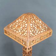 Important Carved Wood Lamp, USA, A&C, Prairie School, c. 1900-1920