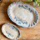 Set of 2 raviers, vintag dishes in iron earth, Regency model of Saint Amand