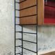 Modular vintage wall unit in teak.