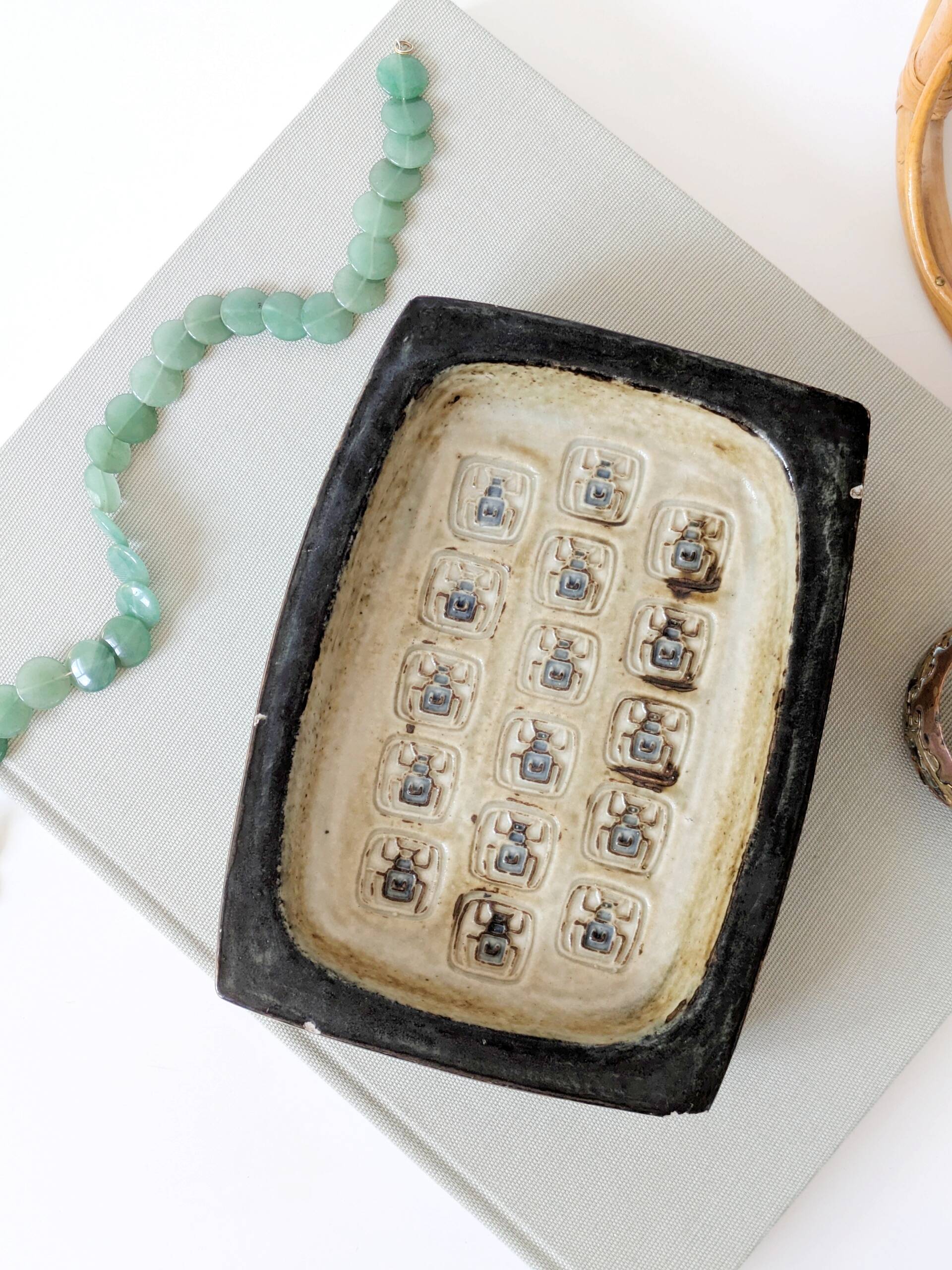 Brutalist Royal Copenhagen trinket tray by Jørgen Mogensen, 1960s