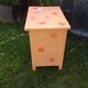 Small vintage buffet with 2 doors in painted sheet metal.
