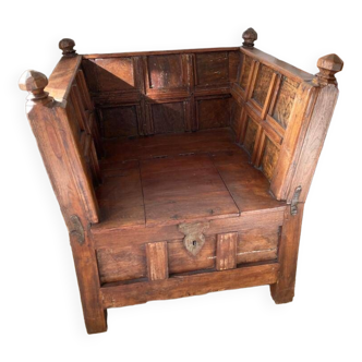 Fauteuil style anglo-indien - bois massif