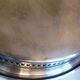 Large oval gallery serving tray in silver metal