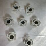 White porcelain rose shaped candle holders