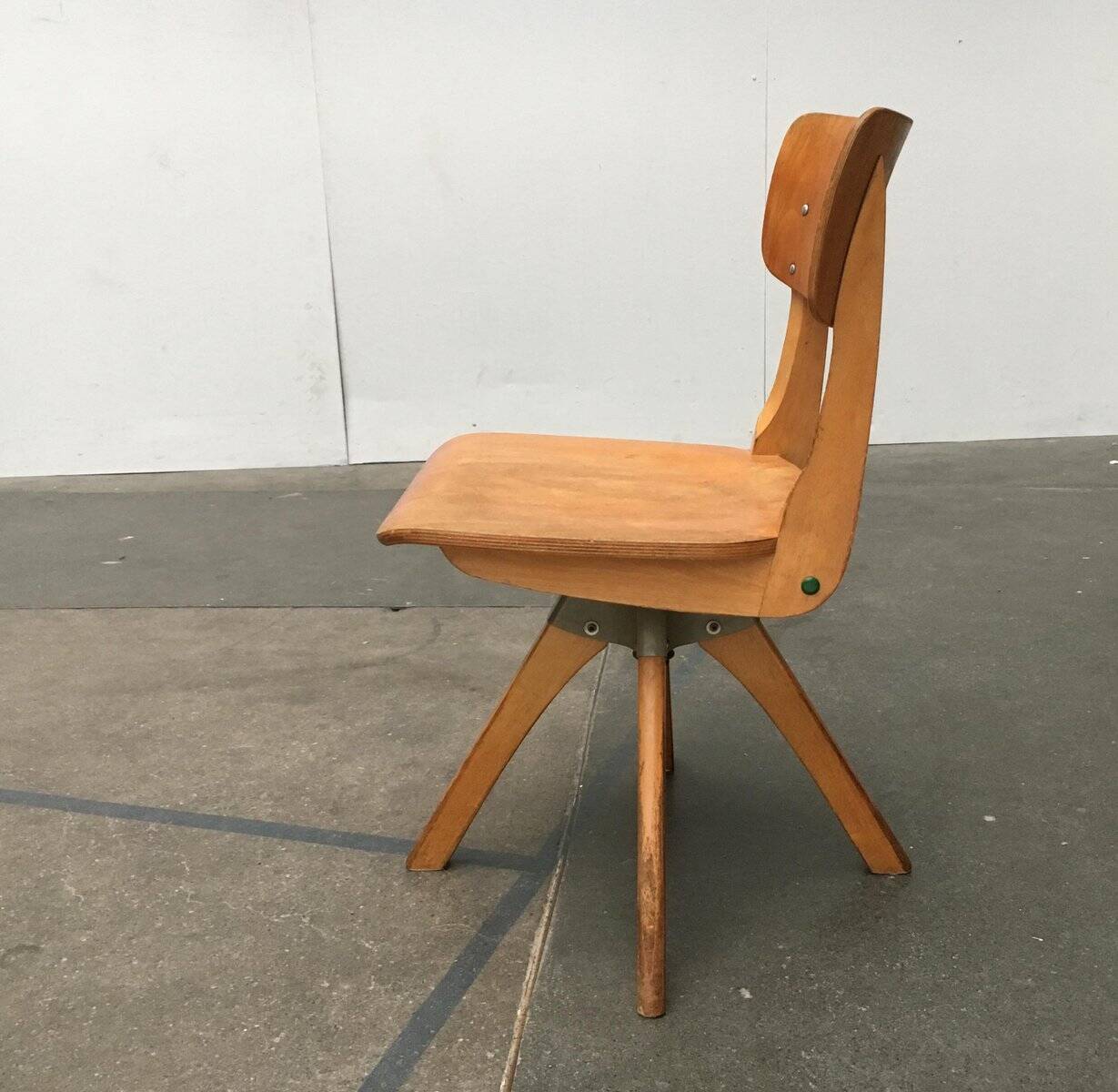 Mid-century German wooden swivel chair for children by Casala