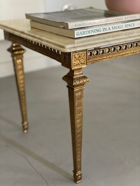 Marble and bronze coffee table