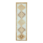 Tapis de couloir turc en laine et coton noué à la main, années 1970