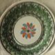 Earthenware plate from forges leseaux cul noir sponge decoration late 19th century