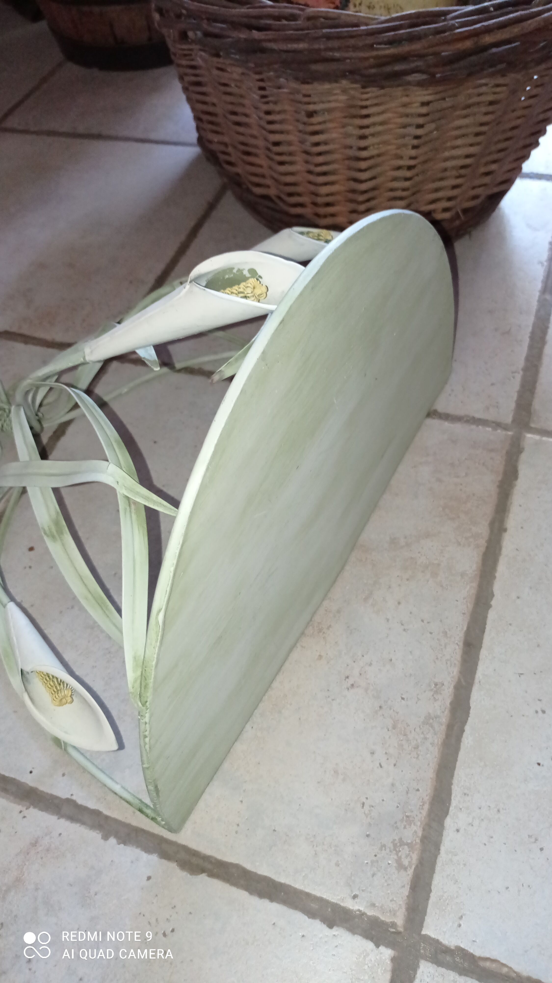 Duo of wrought iron shelves