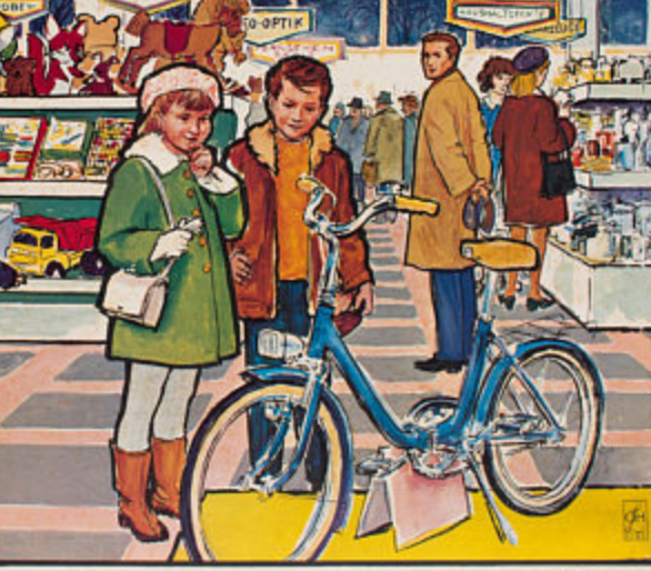 Affiche "magasin" impression Offset publiée par Quirin Haslinger Linz Autriche 1964