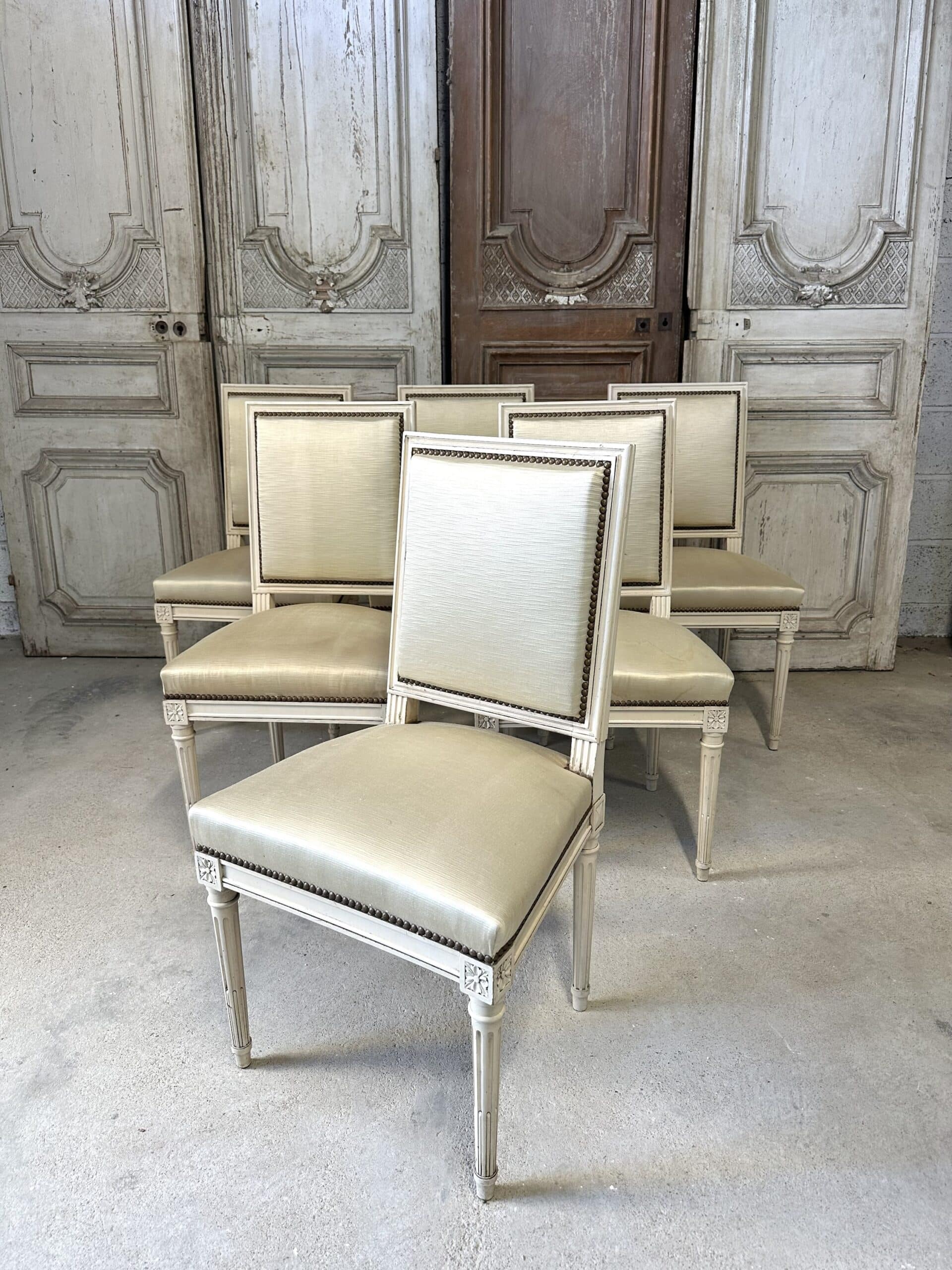 Set of 6 Louis XVI chairs circa 1960