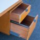 Wood desk and black metal structure with melamine top, Charron Edition, large office 2 boxes