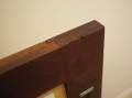 Danish solid mahogany mirror with slatted shelf, 1970s