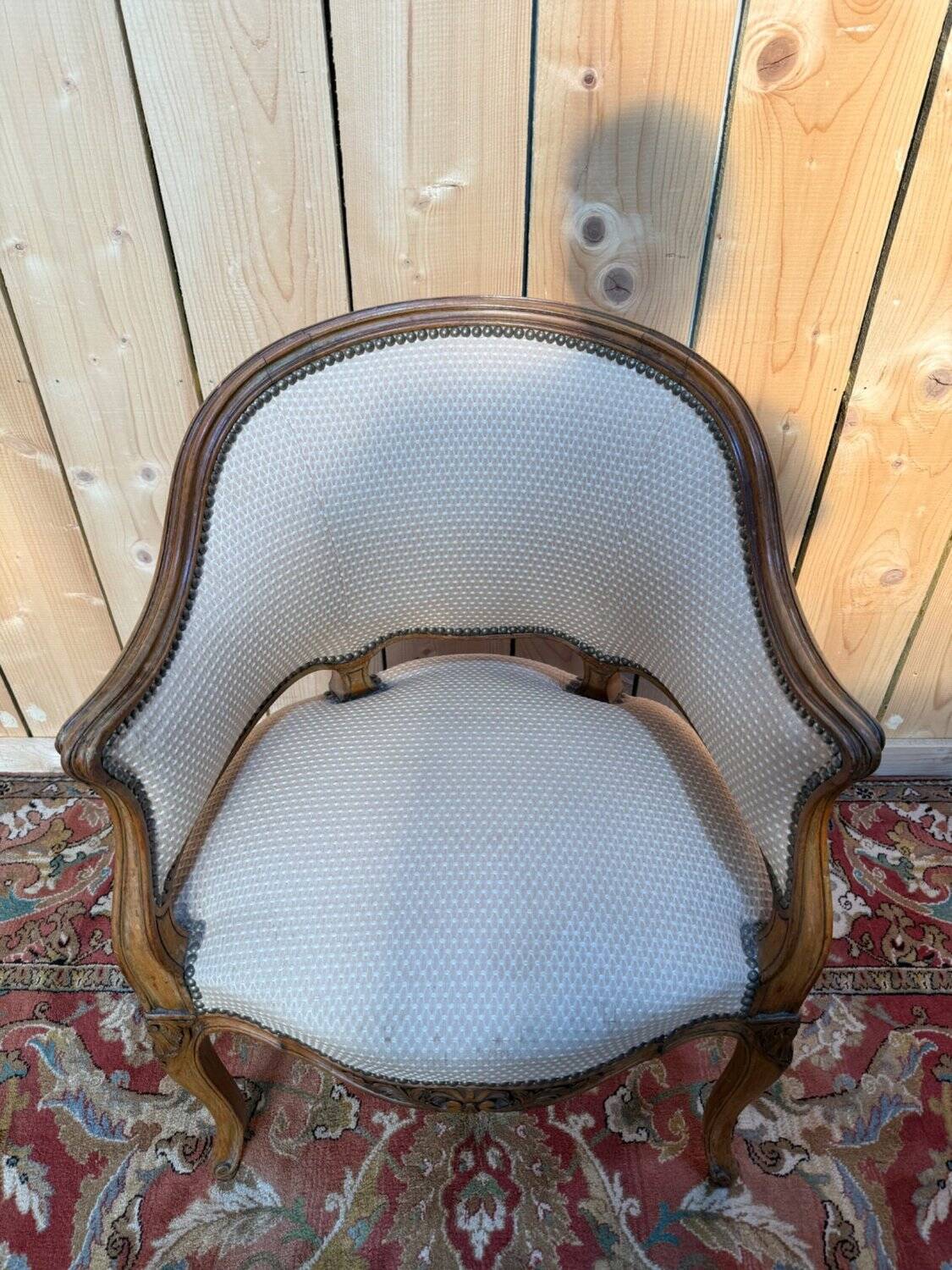 Office chair in wicker – Louis XV style – Walnut – 19th century