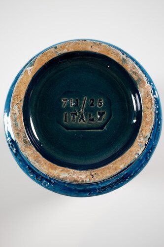 Vase bleu italien par Bitossi