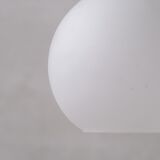 Pair of French Etched Mid-Century Glass Pendant Lights