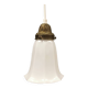 Small delicious tulip shaped hanging lamp in white opal glass with brass top.