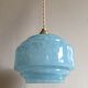 Blue Clichy glass Art Deco suspension
