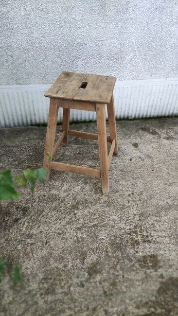 Natural wood stool