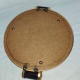 Art Deco plateau in red glass and brass – Bakelite handles, circa 1930