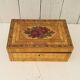 Straw marquetry box souvenir of vintage Biarritz