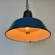 Industrial Blue Enamel Factory Lamp with Cast Iron Top, 1960s