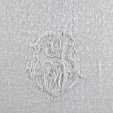 6 large napkins 19th, damassed, monogrammed "CB"
