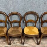Set of 4 Louis XV style chairs in walnut, 19th century