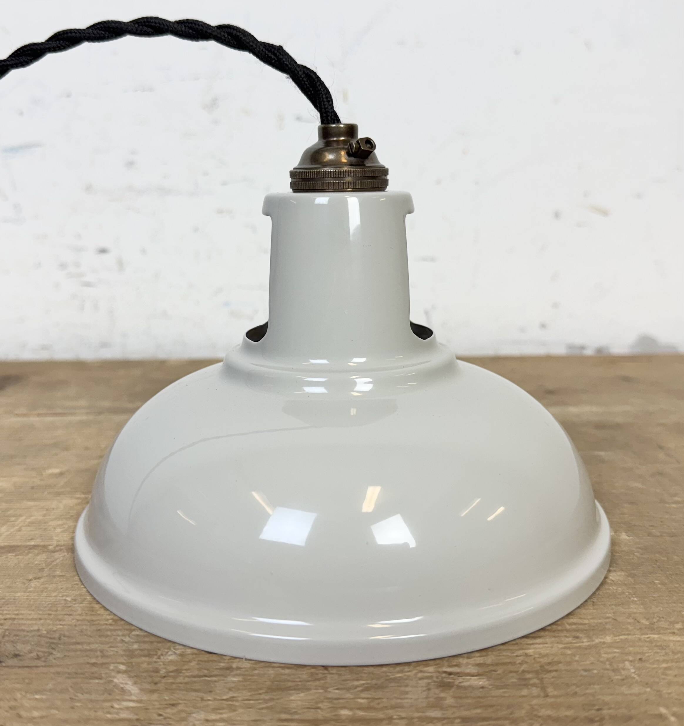 Vintage Industrial Beige Painted Ceiling Lamp, 2000s
