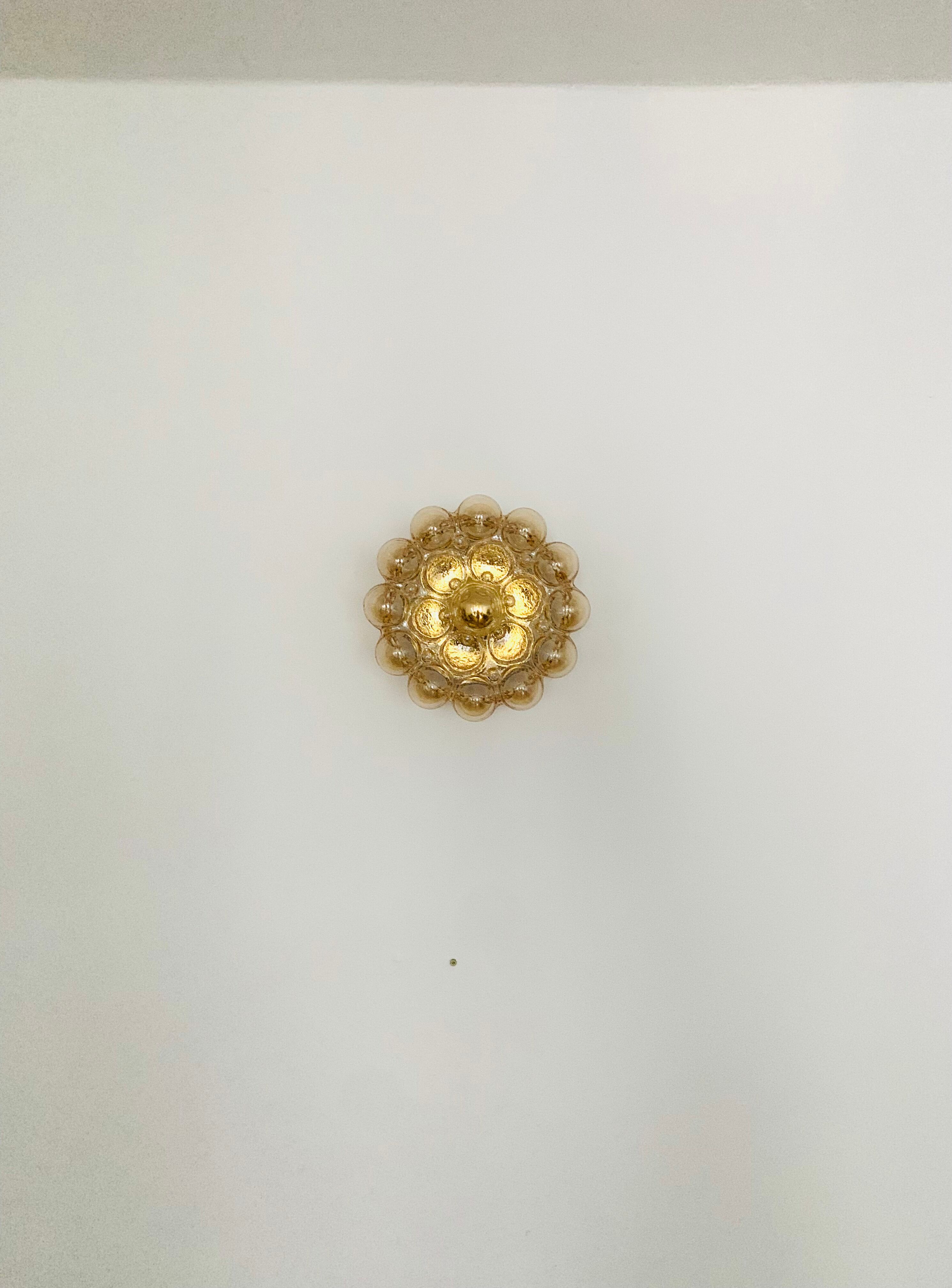 Large Bubble Glass Wall Lamp or Flush Light by Helena Tynell for Glashütt