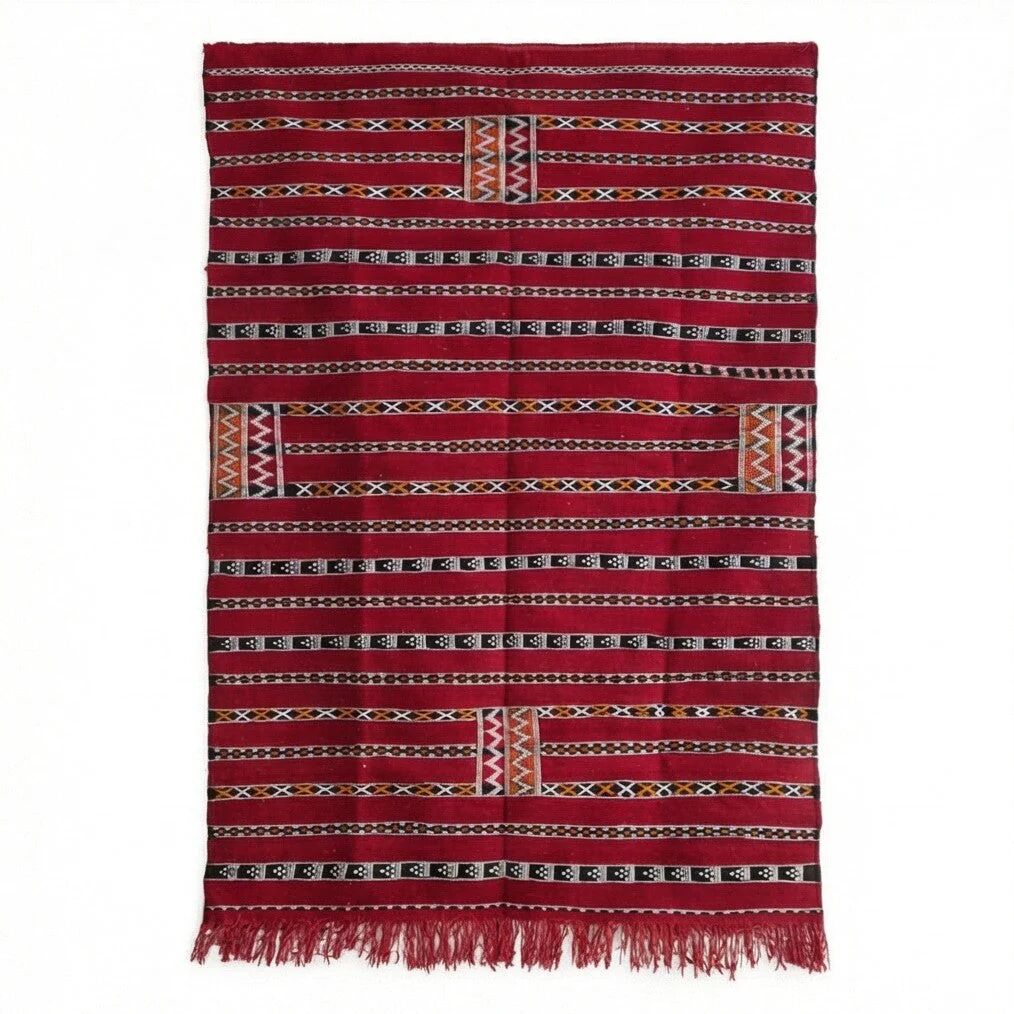 Moroccan kilim rug red 140x230 cm