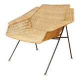 Mid-Century Rattan Lounge Chair