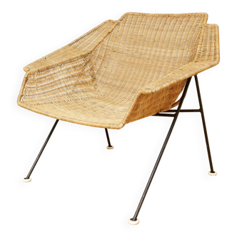 Mid-Century Rattan Lounge Chair