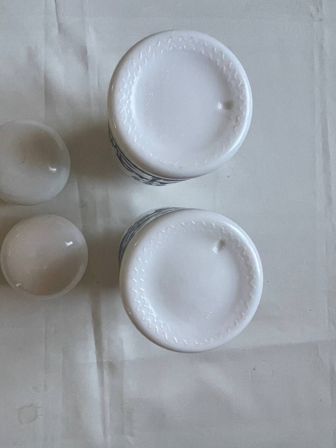 Set of two large opaline apothecary jars
