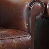 Set of 2 design armchairs made of sheepskin