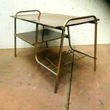 Vintage coffee table has two trays 20th century Around 1970