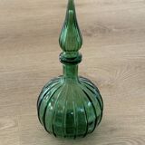Vintage Empoli Glass Decanter with Stopper, Italy, 1960s