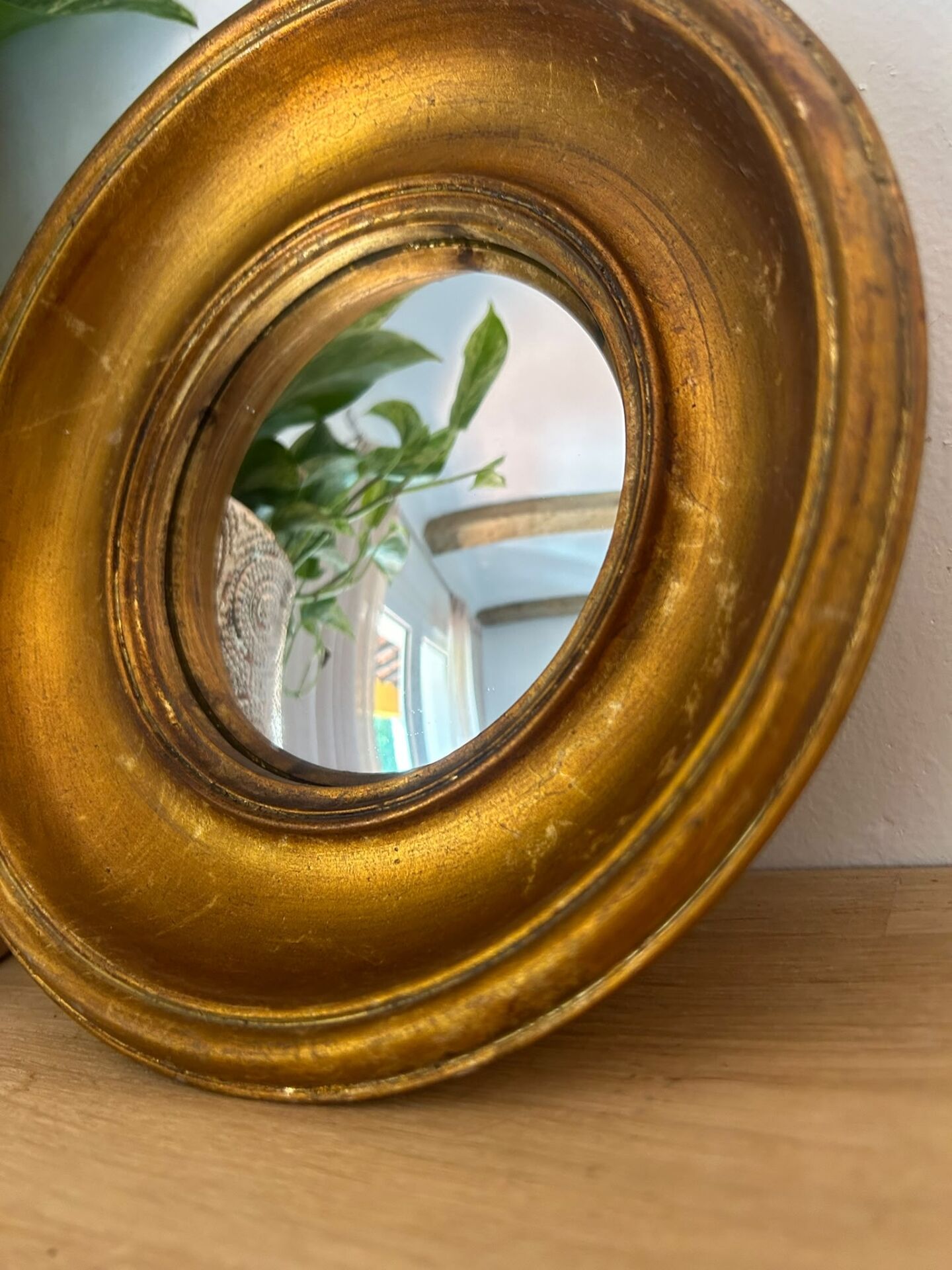 Miroir convexe rond doré miroir de sorcière