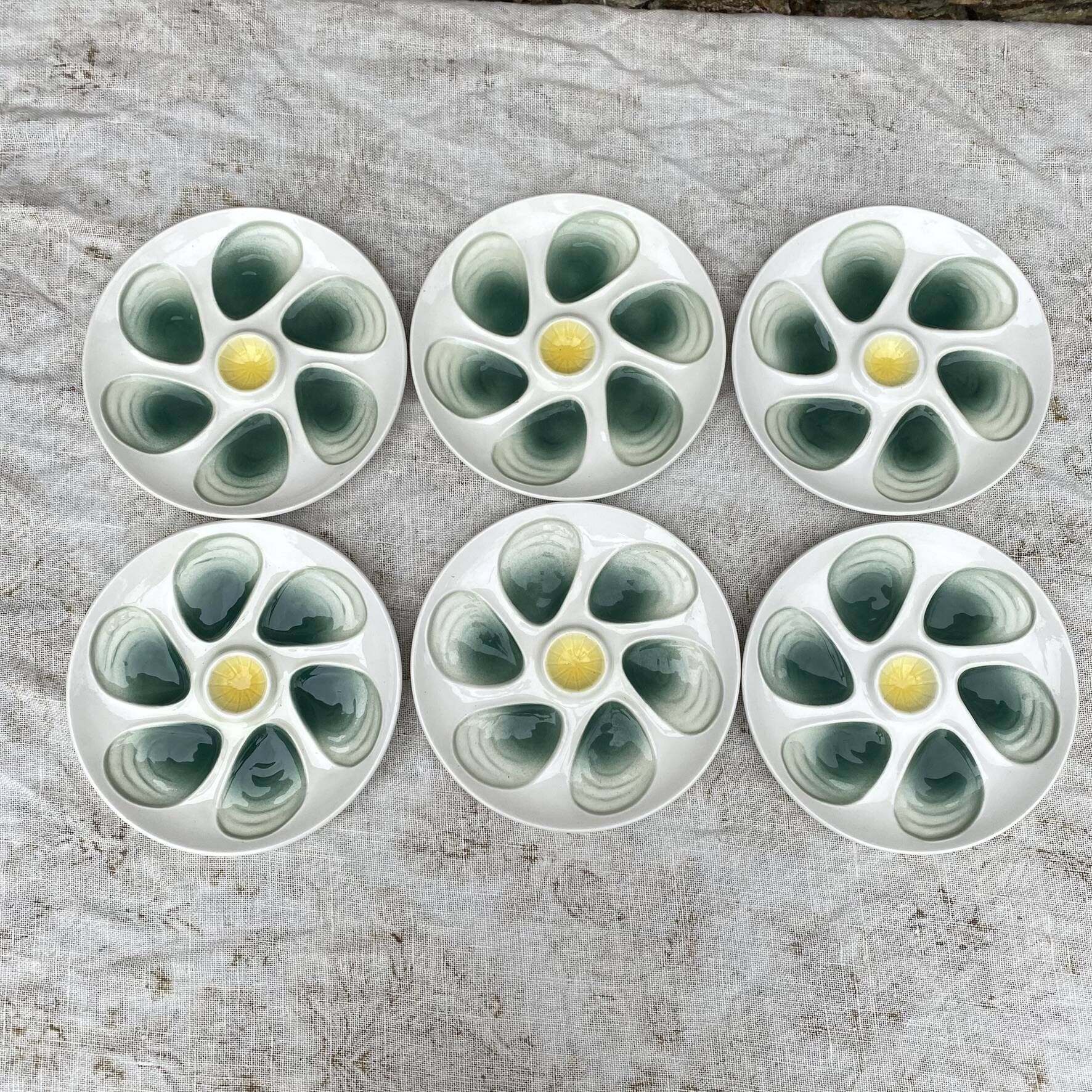Assiettes à huitres salins France années 60