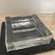 Empty ashtray vintage leather and glass pocket