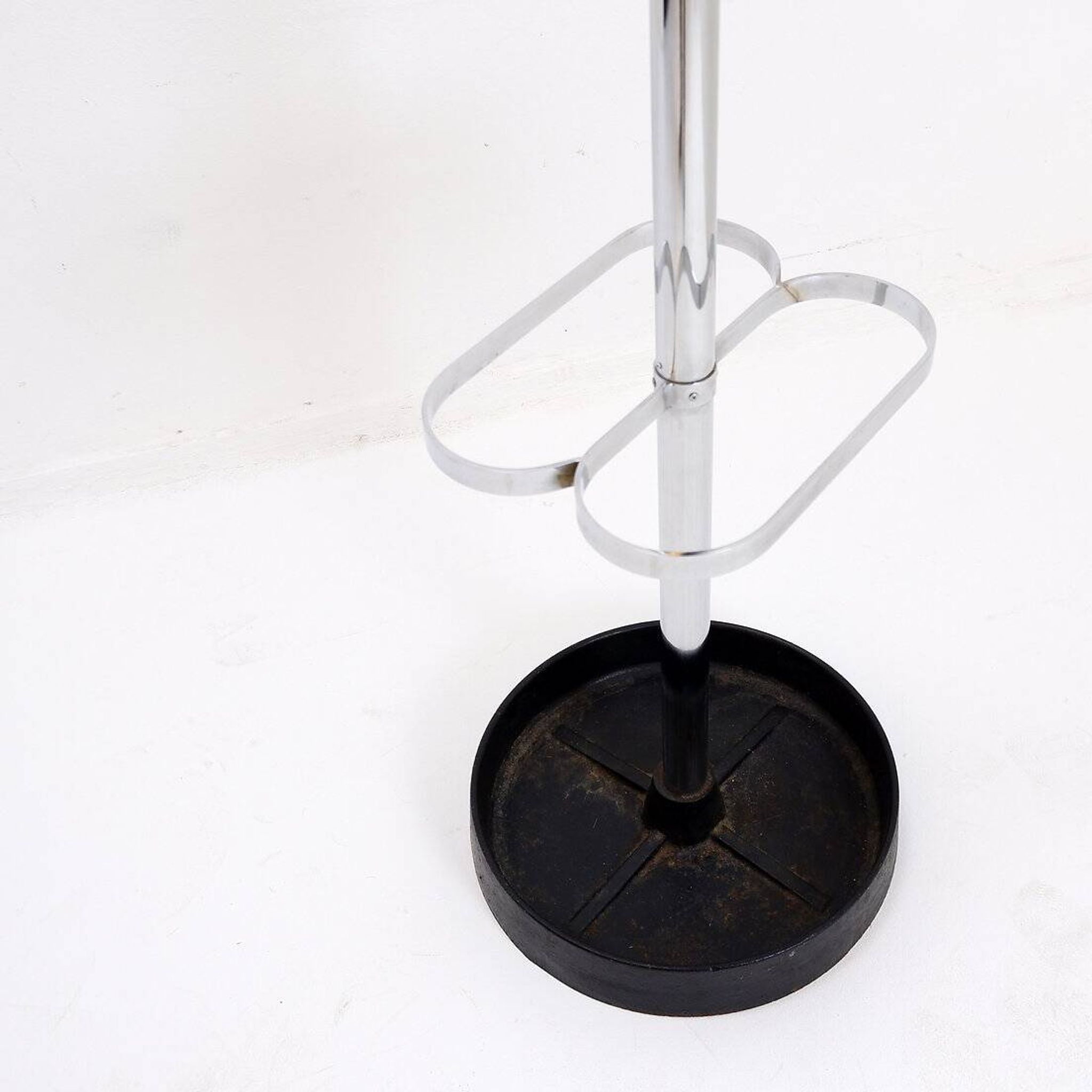 Vintage chrome coat rack with umbrella stand