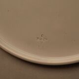 Important earthenware dish Creil Montereau forest Fontainebleau signed Gauthier 1886
