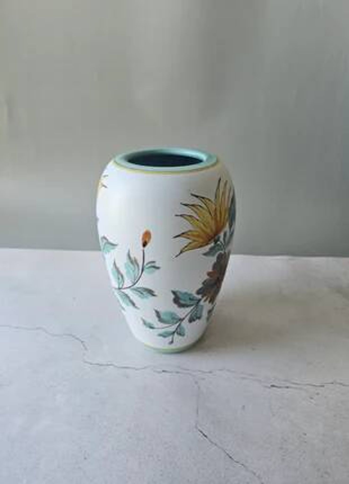 Vase vintage Flora Gouda Holland - Modèle Viola peint à la main